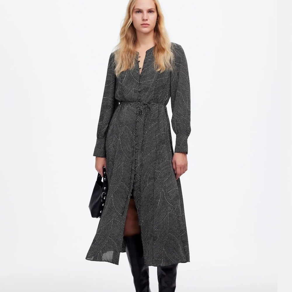 NEW Madewell Tie Waist Midi Dress, size XL.  See description.